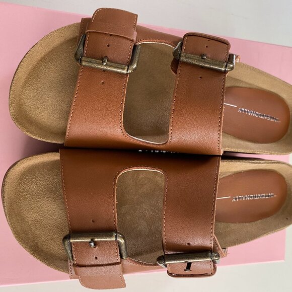 NIB Free People Cooper-2 Leather Platform Slip On Sandal Chestnut Brown EU 37 - Picture 5 of 8